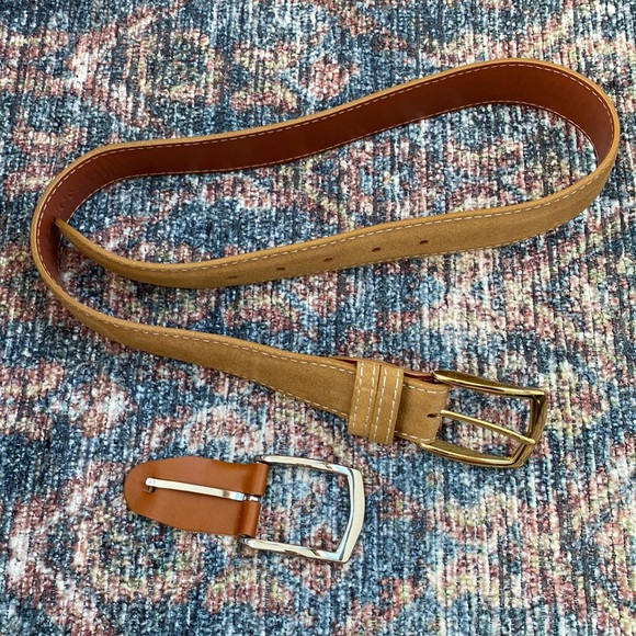 J. Hillburn Suede Leather Belt - Picture 1 of 4
